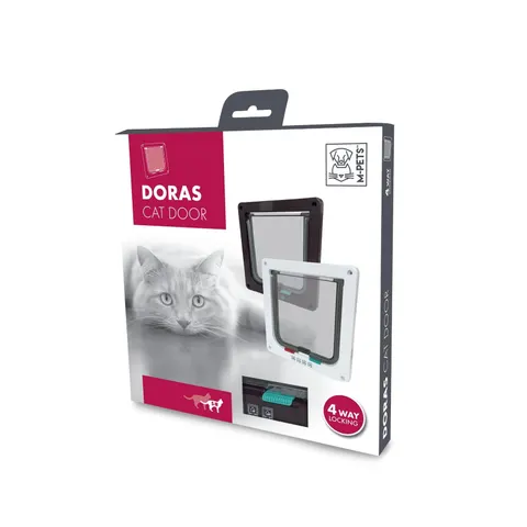 M-PETS Doras Cat Door - 4 Way Locking - Brown – image 1