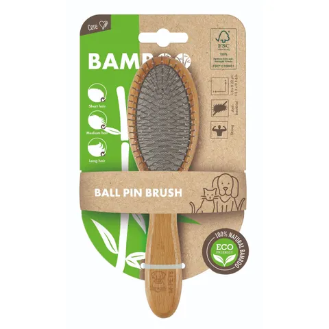 M-PETS Bamboo Ball Pin Brush – image 1