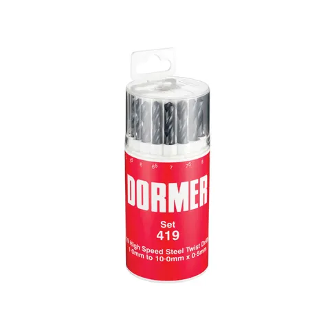 Dormer A191-419 19 Piece HSS Jobber Drill Bit Set – image 1