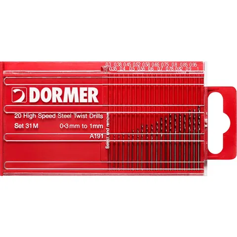 Dormer A191-31M 20 Piece HSS Jobber Drill Bit Set – image 1