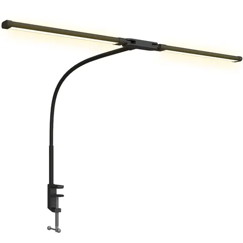 HOMCOM Double Head Table Lamp with 3 Colour Modes & 10 Dimmable, Black – image 2