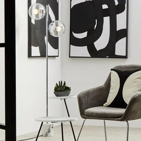 Revive Chrome Finish 2 Light Floor Lamp – image 2