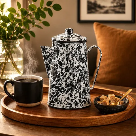 Interiors By Premier Durable Black And White Patterned Coffee Pot, Elegant Design Coffee Pot, Practical Coffee Pot For Breakfast – image 2