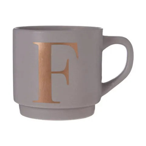 Grey Monogram Mug F | Signet – image 1