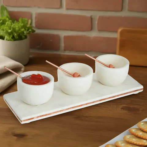 Marble Dip Bowls with Board Set | Monzaro – image 2