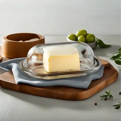Olivia Clear Glass Butter Dish – image 2