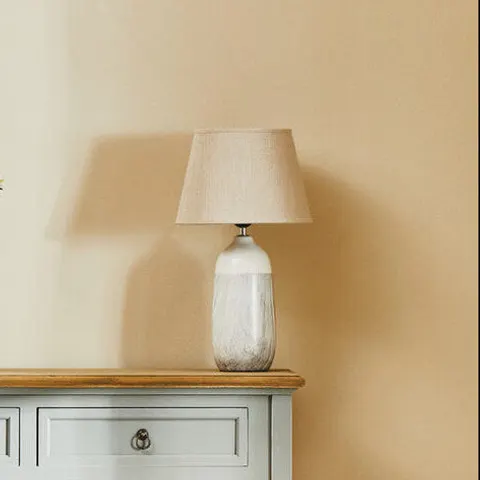 Orsina Elegant Beige Ceramic Table Lamp, Contemporary Bed Table Lmap, Easily Maintained Lamp for Livingroom Table – image 2