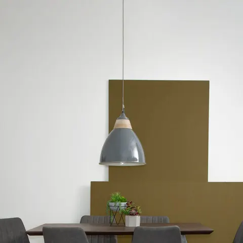 Orsina Large Grey Bell Shaped Pendant Light – image 2