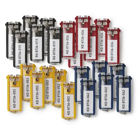 Durable Key Clips Organisational Label Hooks | 24 Pack | Assorted – image 2