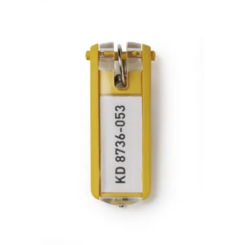 Durable Key Clips Organisational Label Hooks 6 Pack Yellow – image 2