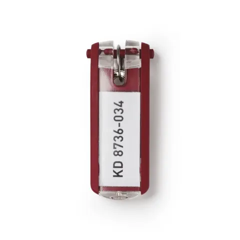 Durable Key Clips Organisational Label Hooks 6 Pack Red – image 2