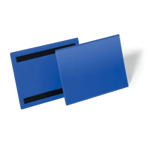 Durable Magnetic Ticket Label Holder Document Pockets 50 Pack A5 Blue – image 2