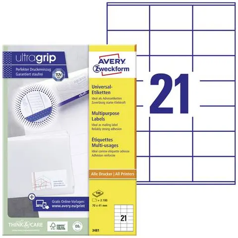 AVERY Zweckform Universal-Etiketten permanent – Bild 2
