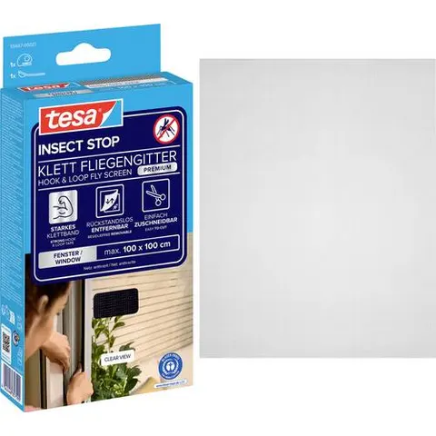 tesa Fliegengitter Insect Stop COMFORT anthrazit 1,0 x 1,0 m – Bild 2