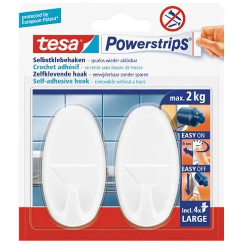 Tesa Powerstrips Haken Large Oval chrom – Bild 3