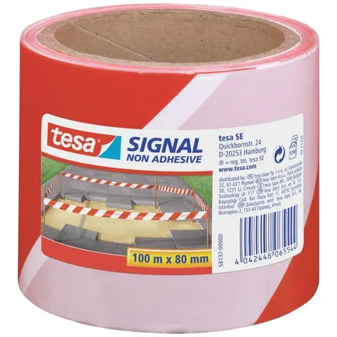 Tesa Absperrband 100m:80mm, rot/weiss – Bild 5