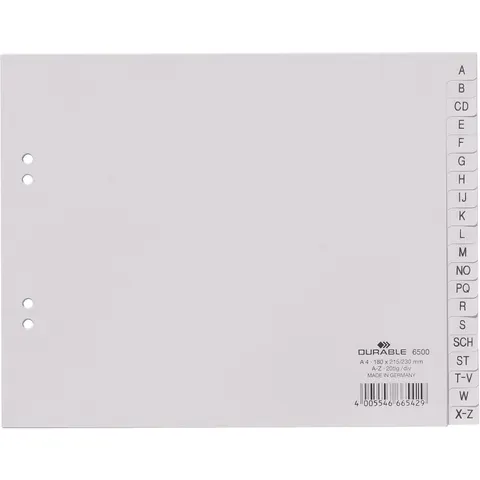 DURABLE A-Z-Register A4 PP teildeckend 20-tlg. grau – Bild 2