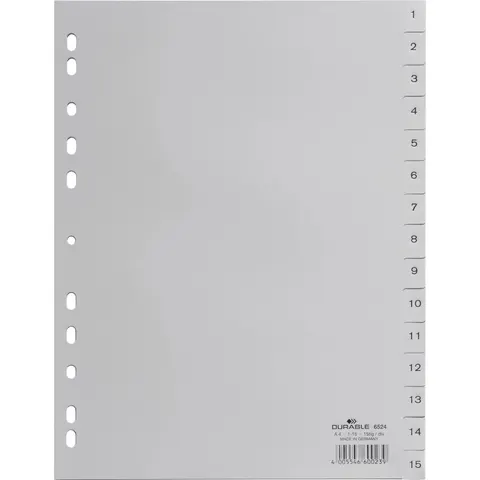 DURABLE Zahlenregister A4 1-15 PP volldeck. grau – Bild 2