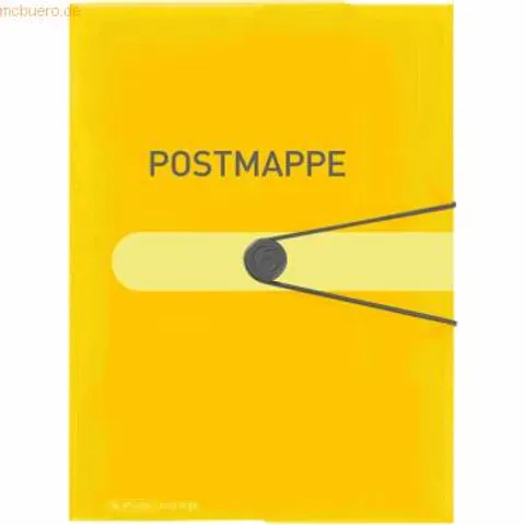 Herlitz Gummizugmappe A4 PP Postmappe transparent gelb – Bild 2