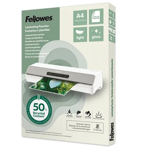 Fellowes Laminierfolie A4 Light Gloss 100er Pack – Bild 2