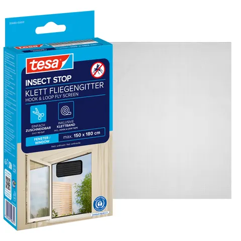 tesa Fliegengitter Standard insect stop 1,5x1,8m anthrazit – Bild 2