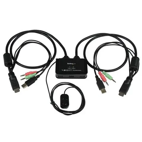 StarTech.com 2 Port USB HDMI Cable KVM Switch with Audio and Remote Switch USB Powered – image 2