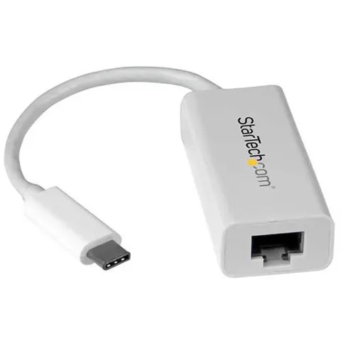 StarTech.com USB-C to Gigabit Ethernet Adapter White Thunderbolt 3 Compatible Windows & Mac RJ45 LAN Network Converter – image 2