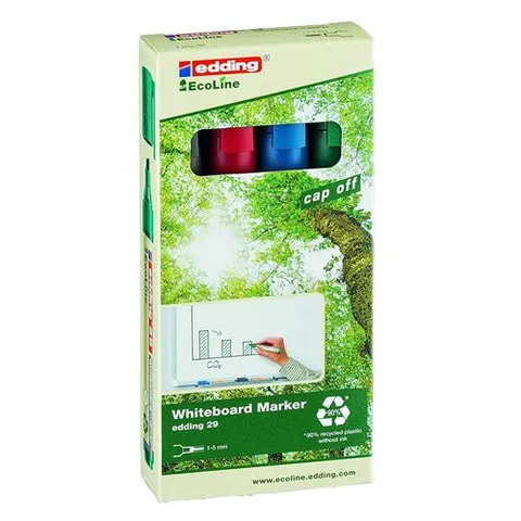 Edding 29 EcoLine marker 4 pc(s) Chisel tip Black Blue Green Red – image 2