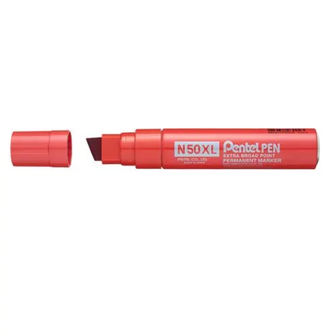 Pentel N50XL Jumbo Permanent Marker Red Chisel Tip Pack 6 – image 2