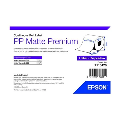 Epson PP Matte Label Premium Continuous Roll 51mm x 29m – image 3