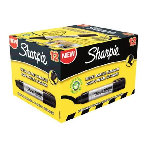Sharpie Pro Magnum Permanent Markers Black Chisel Tip Pack 12 – image 2