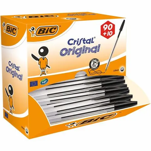 BIC Cristal Black Stick ballpoint pen Medium 100 pc(s) – image 2