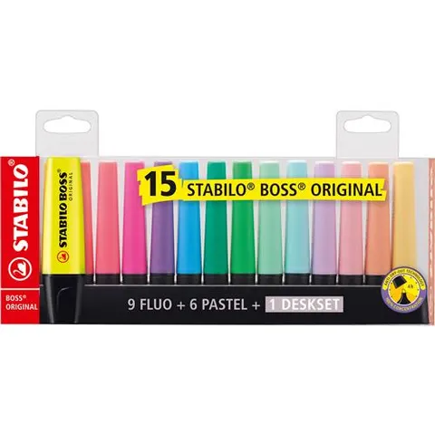STABILO BOSS ORIGINAL marker 15 pc(s) Chisel tip Multicolour – image 2