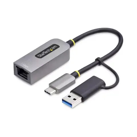 StarTech.com USB-C to Ethernet Adapter w/USB-A Adapter, Realtek RTL8153B - Network adapter - USB-C 3.2 Gen 1 - Gigabit Ethernet - space grey – image 2