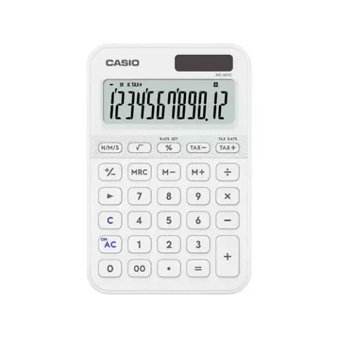 Casio MS-20YC MINI DESK CALC WHITE – image 2