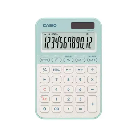 Casio MS-20YC MINI DESK CALC LT GRN – image 3