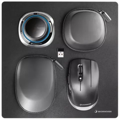 3Dconnexion SpaceMouse Wireless Kit 2 mouse Universal Right-hand RF Wireless + Bluetooth + USB Type-A Optical – image 2