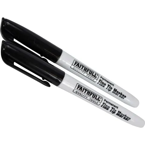 Faithfull Fine Tip Permanent Marker Pen – Black – image 2