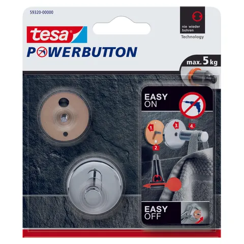 tesa Powerbutton Haken Universal small, chrom – Bild 3