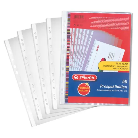 herlitz Prospekthüllen DIN A4 glasklar glatt – Bild 3