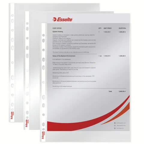 Esselte Prospekthüllen Standard DIN A4 transparent glasklar – Bild 3