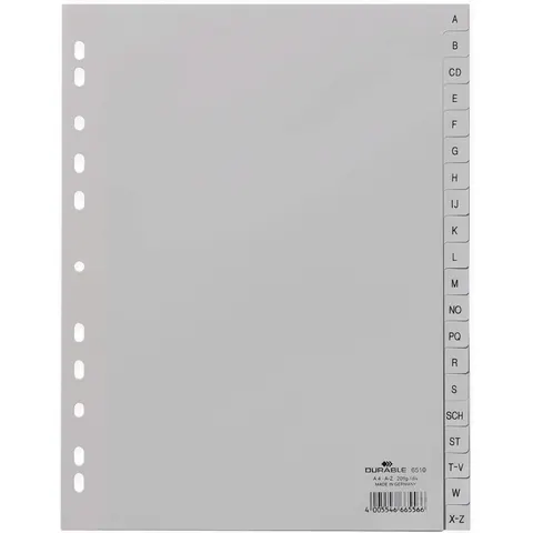 DURABLE A-Z Ordnerregister A4 - 20-teilig - grau – Bild 3