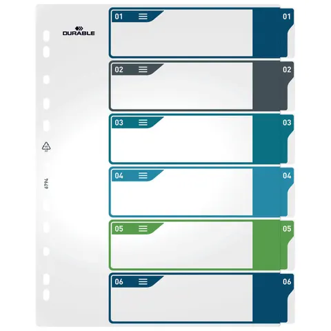 DURABLE Ordnerregister Überbreite 1-6 DIN A4 – Bild 3