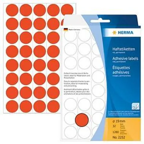 HERMA Klebepunkte Ø 19,0 mm rot – Bild 3
