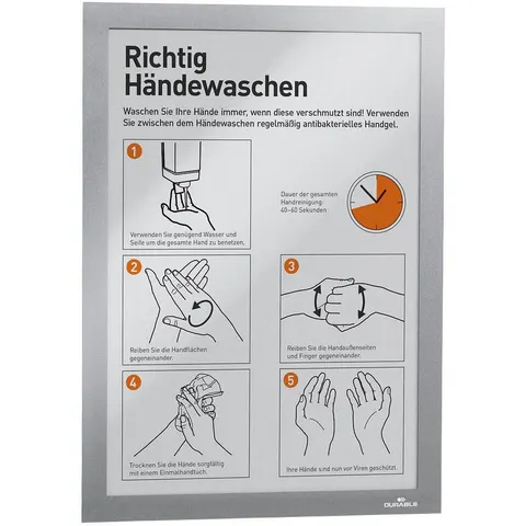 DURABLE Magnetrahmen DURAFRAME, DIN A4, silber – 106519682 – Bild 3
