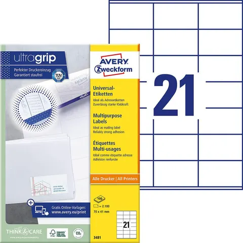 AVERY Zweckform Universal-Etiketten permanent – Bild 2