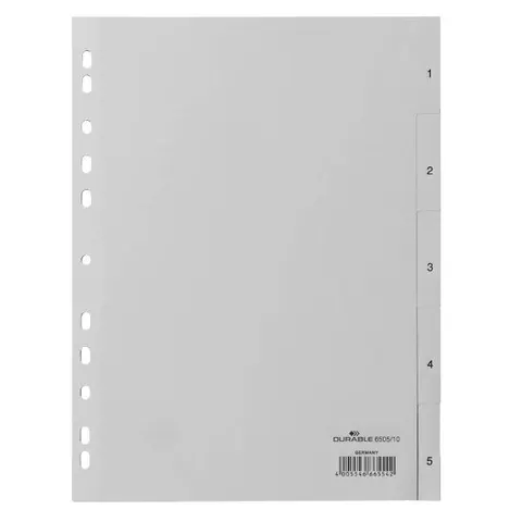 DURABLE Ordnerregister Vollformat grau 5-teilig – Bild 2