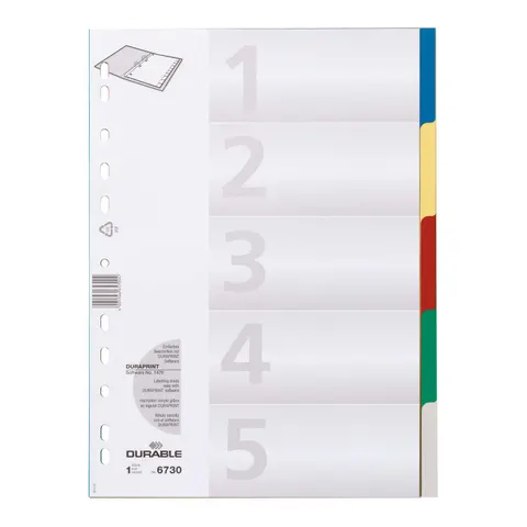 DURABLE Kunststoff-Register, A4, PP, 5-teilig – Bild 2