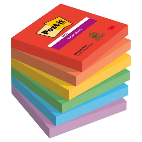 Post-it Haftnotizen super sticky notes, 76 x 76 mm, Playful – Bild 2