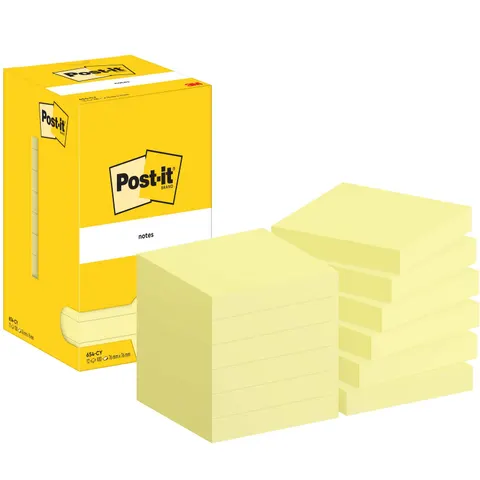 Post-it Haftnotizen notes, 76 x 76 mm, gelb – 654CY – Bild 2